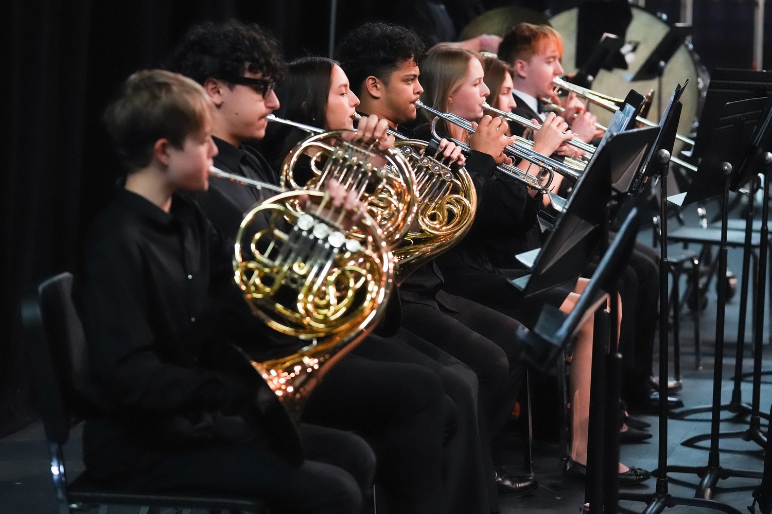 Symphonic Orchestra brass section in performance